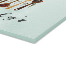 Load image into Gallery viewer, Personalized Wooden Spoon Design Glass Cutting Board
