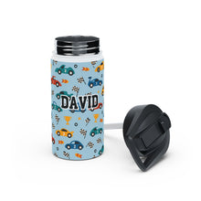 Load image into Gallery viewer, Personalized Race Car Theme Kids Stainless Steel Drink Bottle