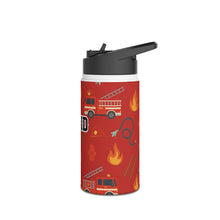 Load image into Gallery viewer, Personalized Fire Truck Theme Kids Stainless Steel Water Bottle