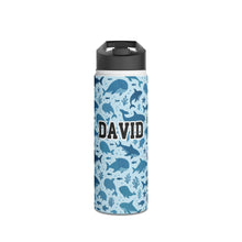 Load image into Gallery viewer, Personalized Sharks and Whales Kids Stainless Steel Water Bottle