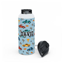 Load image into Gallery viewer, Personalized Race Car Theme Kids Stainless Steel Drink Bottle