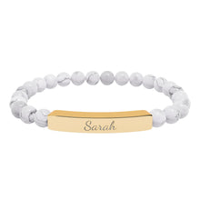 Load image into Gallery viewer, Natural Stone Stretch Name Bracelet (Engraving)