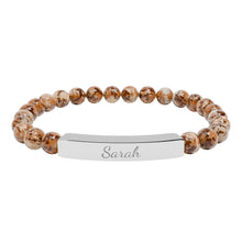 Load image into Gallery viewer, Natural Stone Stretch Name Bracelet (Engraving)