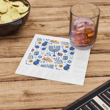 Load image into Gallery viewer, Chanuka White Coined Napkins