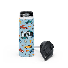 Load image into Gallery viewer, Personalized Race Car Theme Kids Stainless Steel Drink Bottle