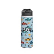 Load image into Gallery viewer, Personalized Race Car Theme Kids Stainless Steel Drink Bottle