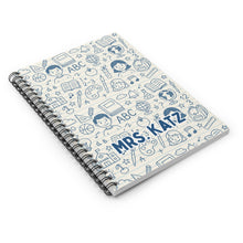 Load image into Gallery viewer, Teacher Doodle Design Spiral Notebook - Ruled Line