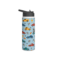 Load image into Gallery viewer, Personalized Race Car Theme Kids Stainless Steel Drink Bottle