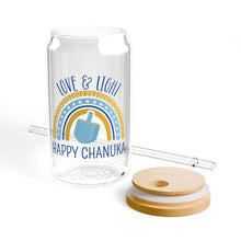 Load image into Gallery viewer, “Love & Light” Chanuka Glass Cup