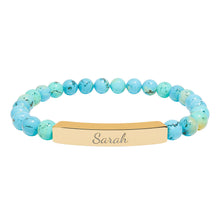 Load image into Gallery viewer, Natural Stone Stretch Name Bracelet (Engraving)