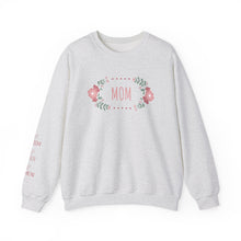 Load image into Gallery viewer, Personalized Mom Crewneck Sweatshirt with Kids Names