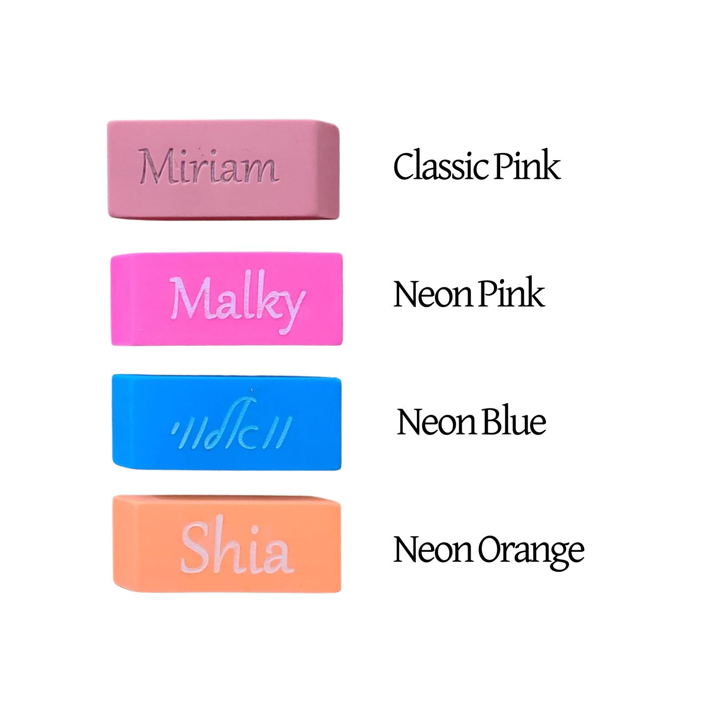 Engraved Name Pencils and Erasers
