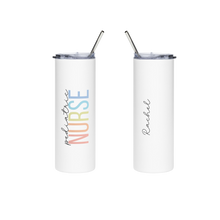 Load image into Gallery viewer, Personalized Nurse Tumbler, Rainbow Letters
