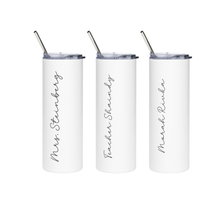 Load image into Gallery viewer, Personalized Therapist Tumbler, Rainbow Letters