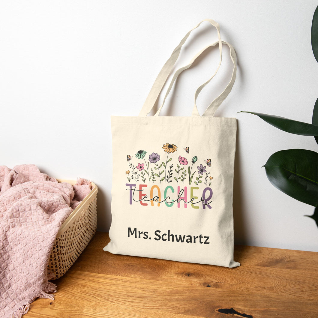 Personalized Teacher Tote Bag