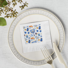 Load image into Gallery viewer, Chanuka White Coined Napkins

