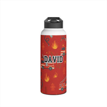 Load image into Gallery viewer, Personalized Fire Truck Theme Kids Stainless Steel Water Bottle
