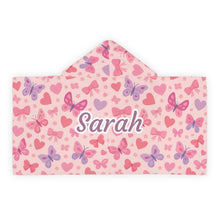 Load image into Gallery viewer, Personalized Butterflies Hooded Towel
