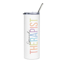 Load image into Gallery viewer, Personalized Therapist Tumbler, Rainbow Letters
