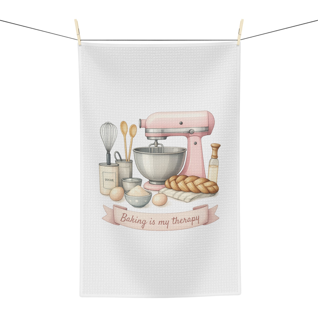 “Baking is my therapy” Microfiber Tea Towel