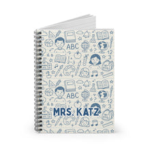 Load image into Gallery viewer, Teacher Doodle Design Spiral Notebook - Ruled Line
