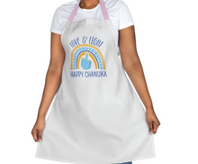 Load image into Gallery viewer, Love &amp; Light Chanuka Kitchen Apron
