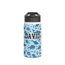 Load image into Gallery viewer, Personalized Sharks and Whales Kids Stainless Steel Water Bottle
