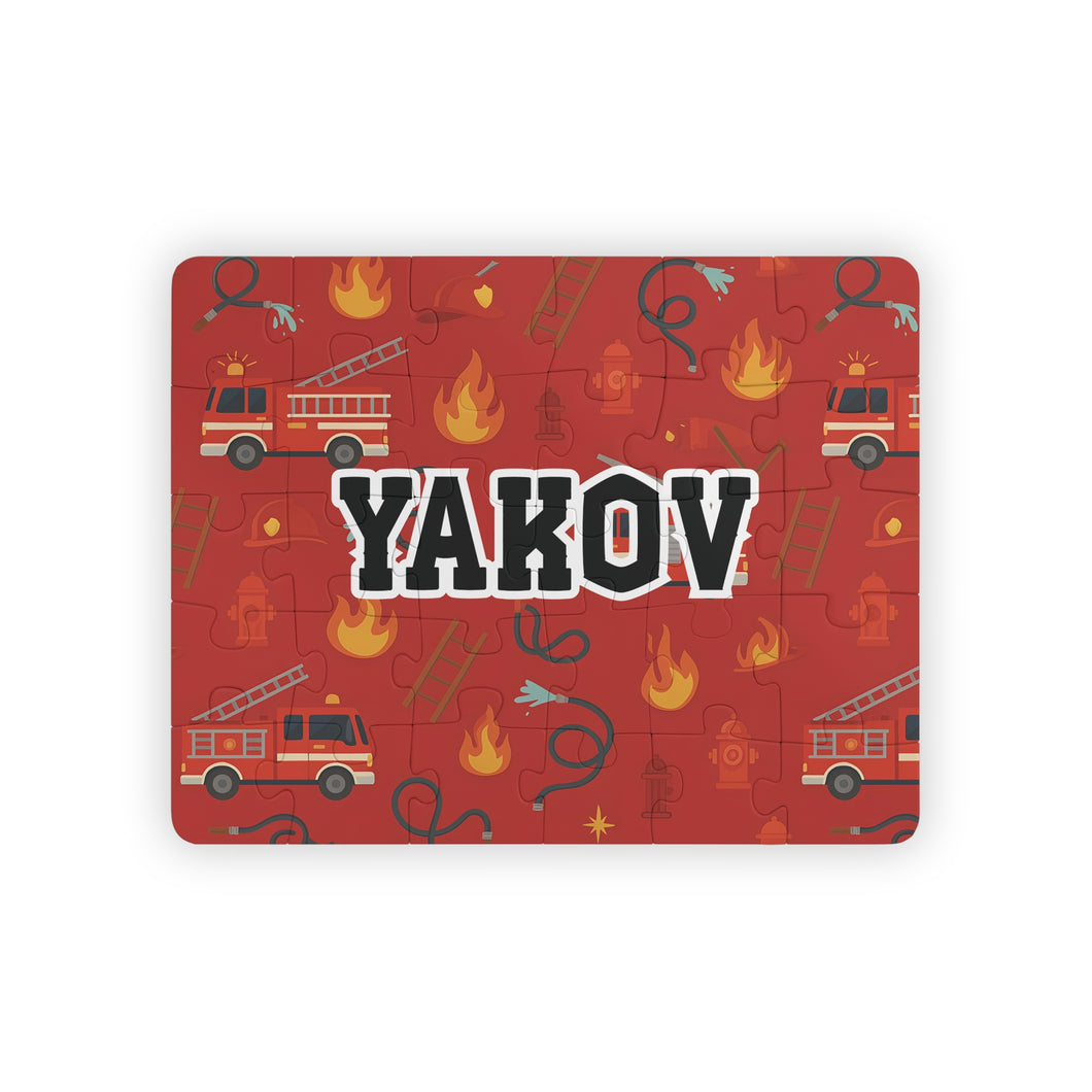Personalized Fire Design Kids Puzzle