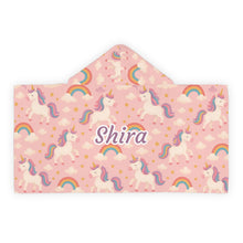 Load image into Gallery viewer, Personalized Unicorn Hooded Towel
