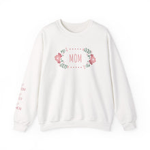 Load image into Gallery viewer, Personalized Mom Crewneck Sweatshirt with Kids Names

