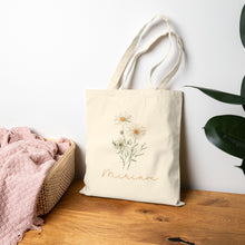 Load image into Gallery viewer, Personalized Birth Month Flower Tote Bag
