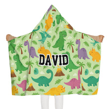 Load image into Gallery viewer, Personalized Dinosaur Hooded Towel
