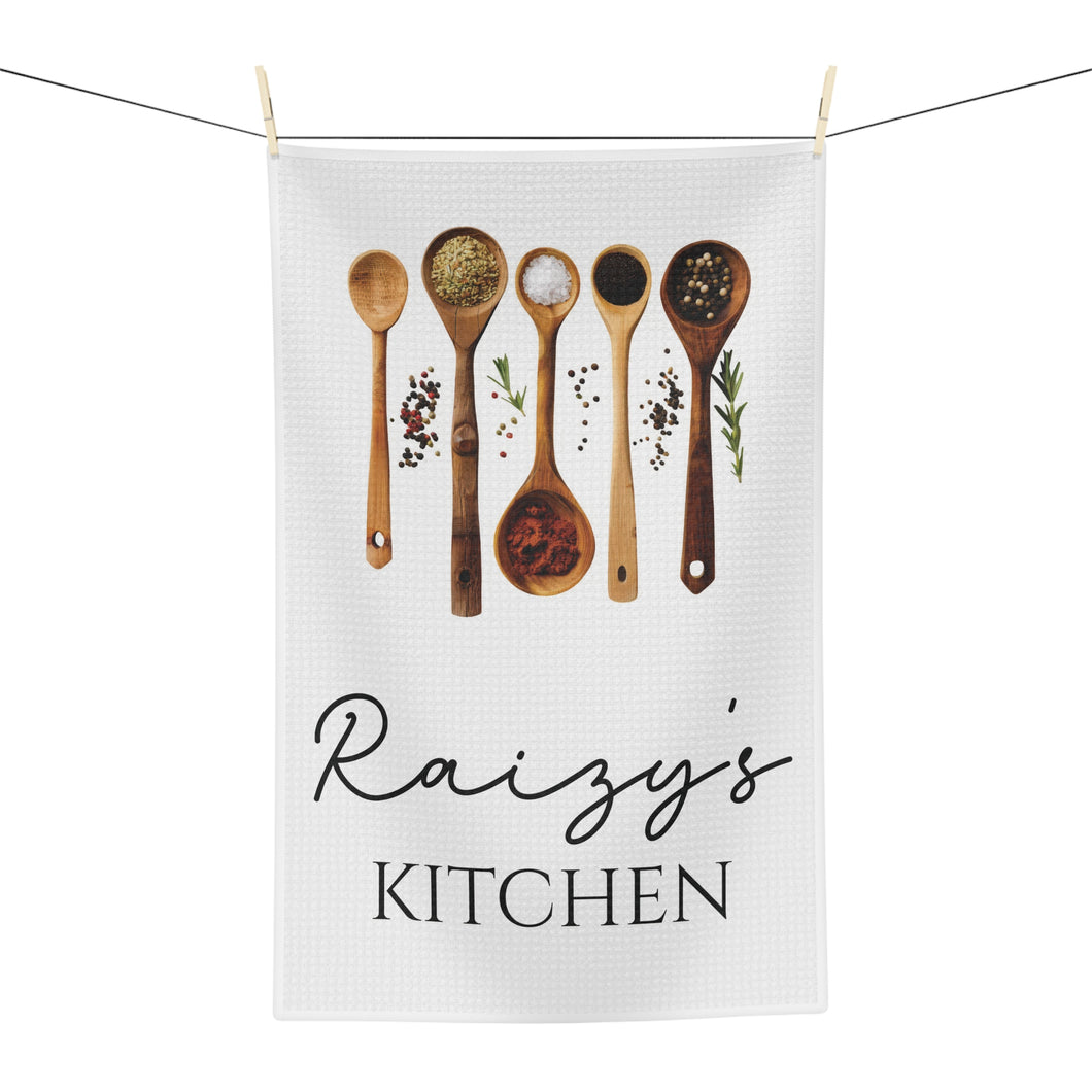 Personalized Wooden Spoons Microfiber Tea Towel