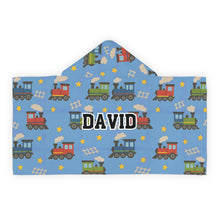 Load image into Gallery viewer, Personalized Trains Hooded Towel
