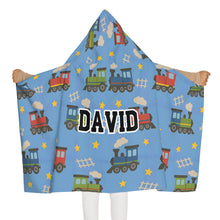 Load image into Gallery viewer, Personalized Trains Hooded Towel
