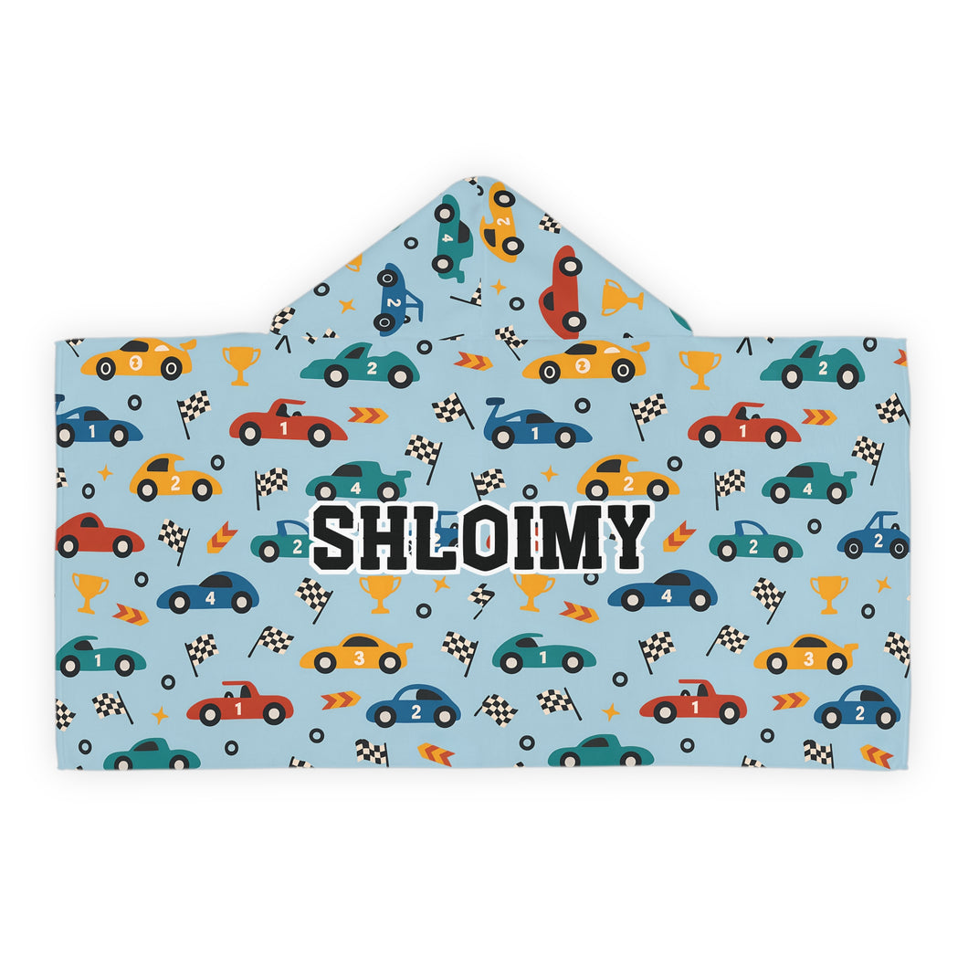 Personalized Race Car Hooded Towel