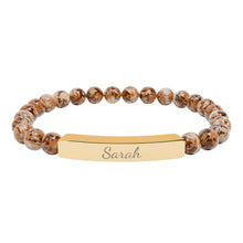 Load image into Gallery viewer, Natural Stone Stretch Name Bracelet (Engraving)
