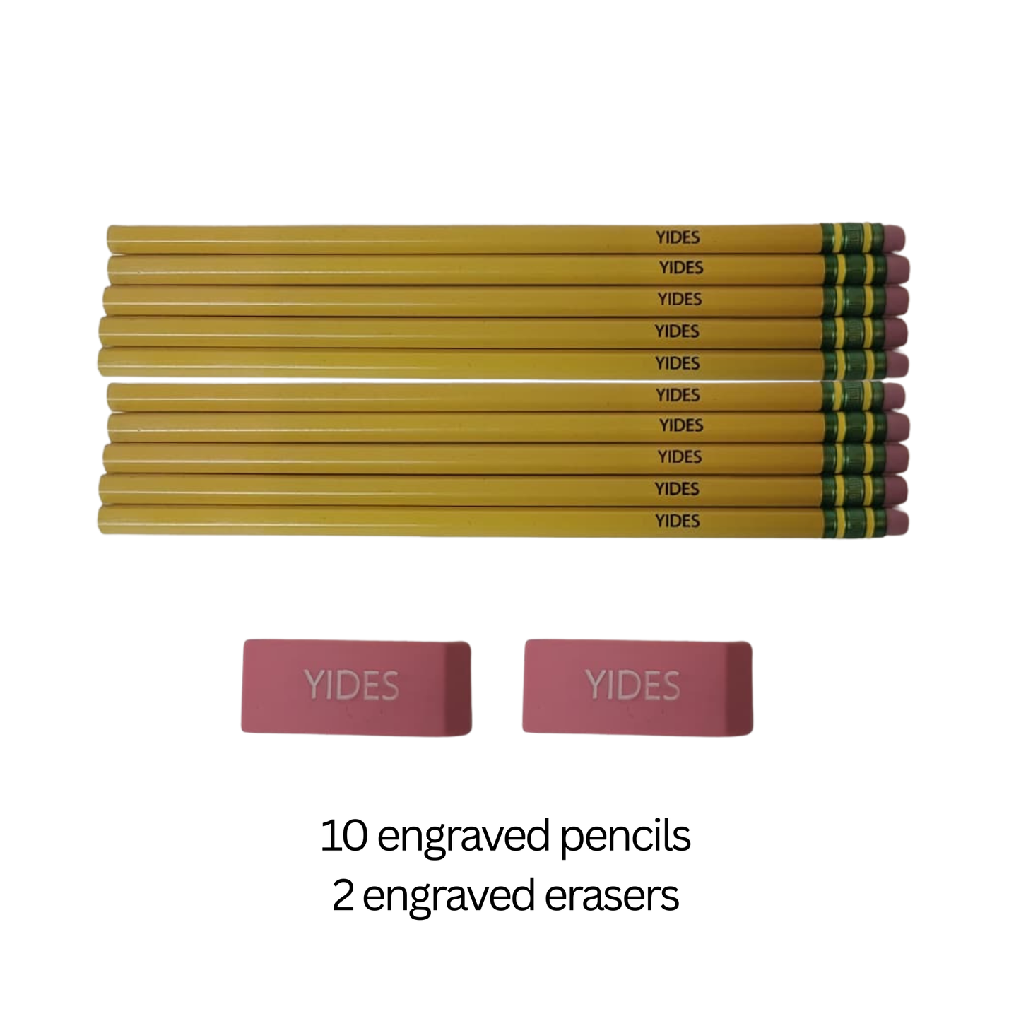 Engraved Name Pencils and Erasers