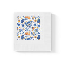 Load image into Gallery viewer, Chanuka White Coined Napkins
