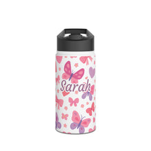 Load image into Gallery viewer, Personalized Butterflies Girls Kids Tumbler
