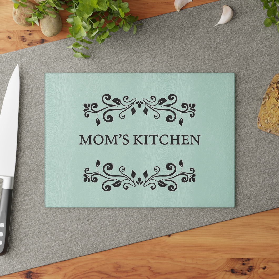 “Mom’s Kitchen” Glass Cutting Board