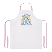 Load image into Gallery viewer, Love &amp; Light Chanuka Kitchen Apron

