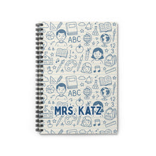 Load image into Gallery viewer, Teacher Doodle Design Spiral Notebook - Ruled Line
