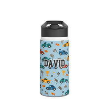 Load image into Gallery viewer, Personalized Race Car Theme Kids Stainless Steel Drink Bottle
