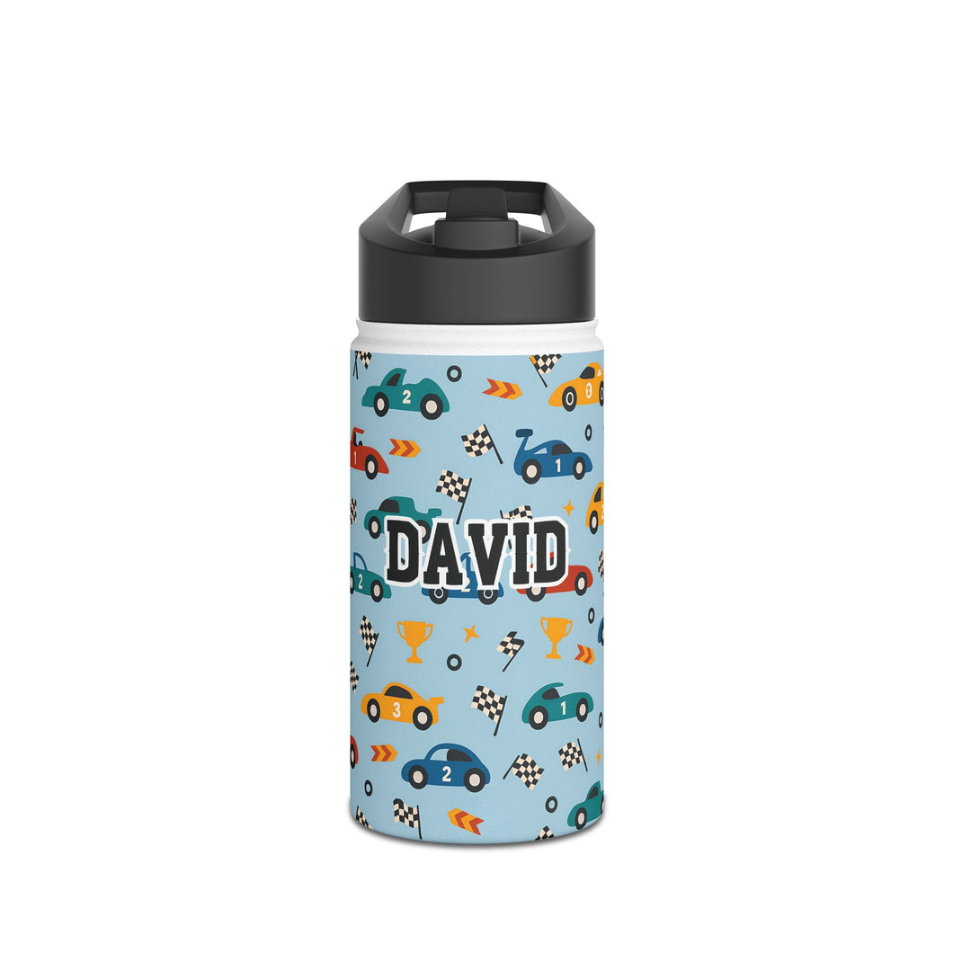 Personalized Race Car Theme Kids Stainless Steel Drink Bottle
