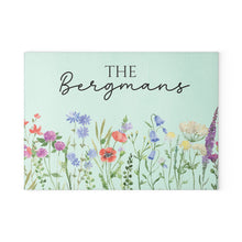 Load image into Gallery viewer, Personalized Flower Design Glass Cutting Board
