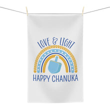 Load image into Gallery viewer, “Love &amp; Light” Chanuka Microfiber Tea Towel
