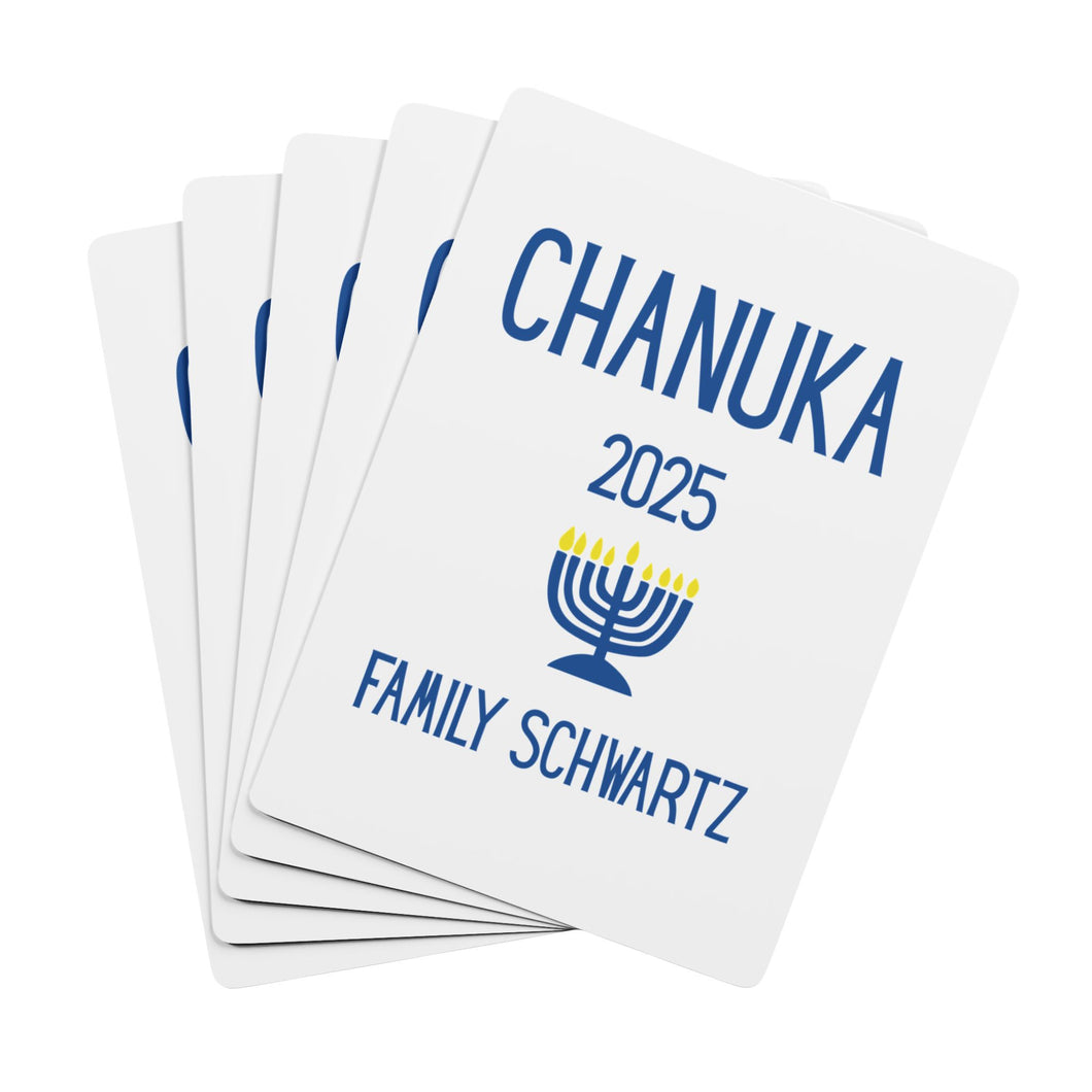 Personalized Chanukah Playing Cards