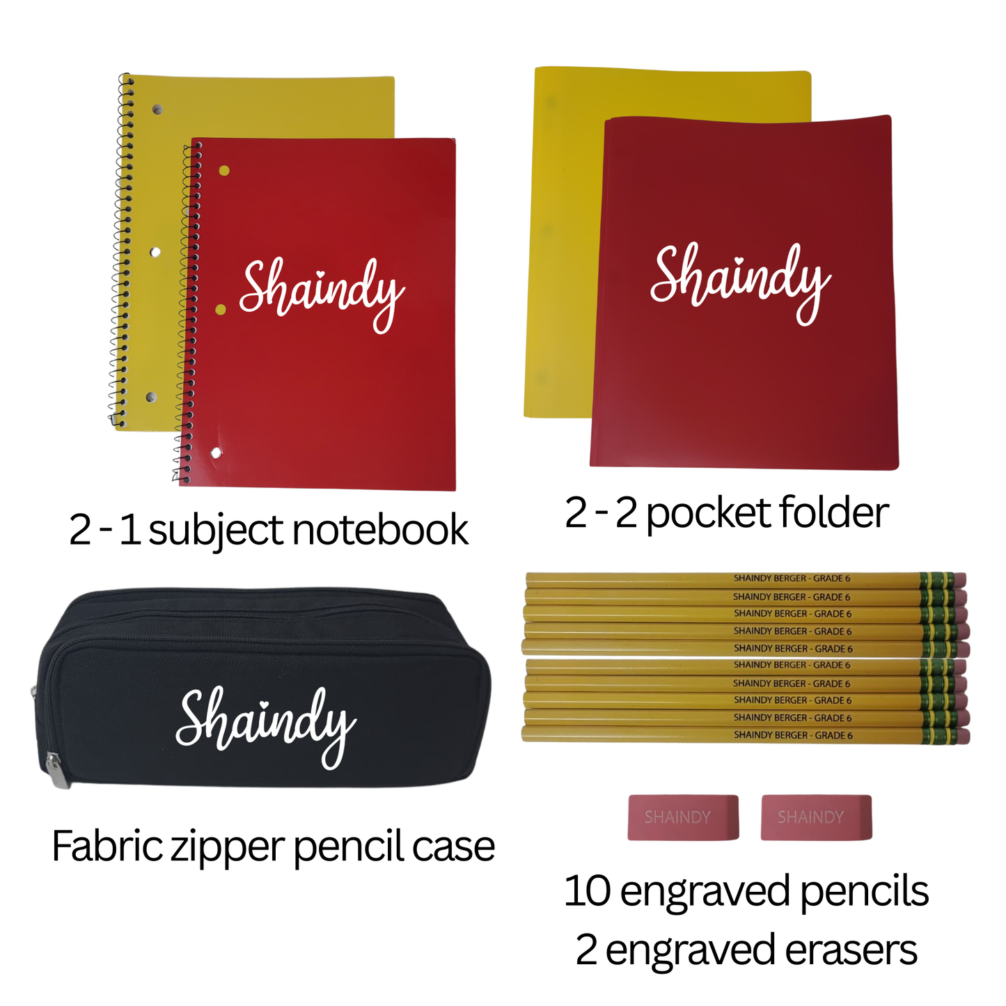 Black Pencil Case Custom Bundle