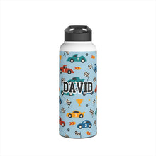 Load image into Gallery viewer, Personalized Race Car Theme Kids Stainless Steel Drink Bottle
